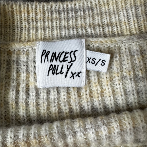 Princess Polly Bell Sleeve Crewneck Sweater Cream Gray XS/S - Picture 9 of 9